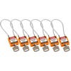 Kompakte Sicherheitsschlösser – mit Kabelbügel, Orange, KA - Gleichschließende Schlösser, Stahl, 108.00 mm, 6 Stück / Box